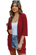 Load image into Gallery viewer, Ribbed Open Front Knit Cardigan - Passion of Essence Boutique

