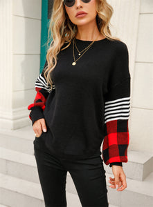 Casual Round Neck Lantern Long Sleeve Sweater - Passion of Essence Boutique