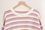 Load image into Gallery viewer, Round Neck Long Sleeve Striped Sweater - Passion of Essence Boutique
