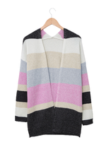 Load image into Gallery viewer, Contrast Color Block Open Front Knitted Cardigan - Passion of Essence Boutique
