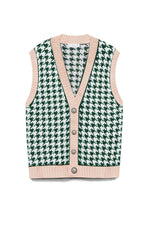 Load image into Gallery viewer, Houndstooth Vest Cardigan - Passion of Essence Boutique
