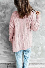 Load image into Gallery viewer, Drop-Shoulder Open Front Knitted Sweater - Passion of Essence Boutique
