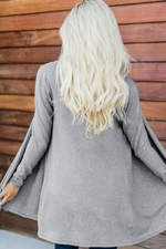 Load image into Gallery viewer, Grey Shawl Neckline Open Front Cardigan - Passion of Essence Boutique
