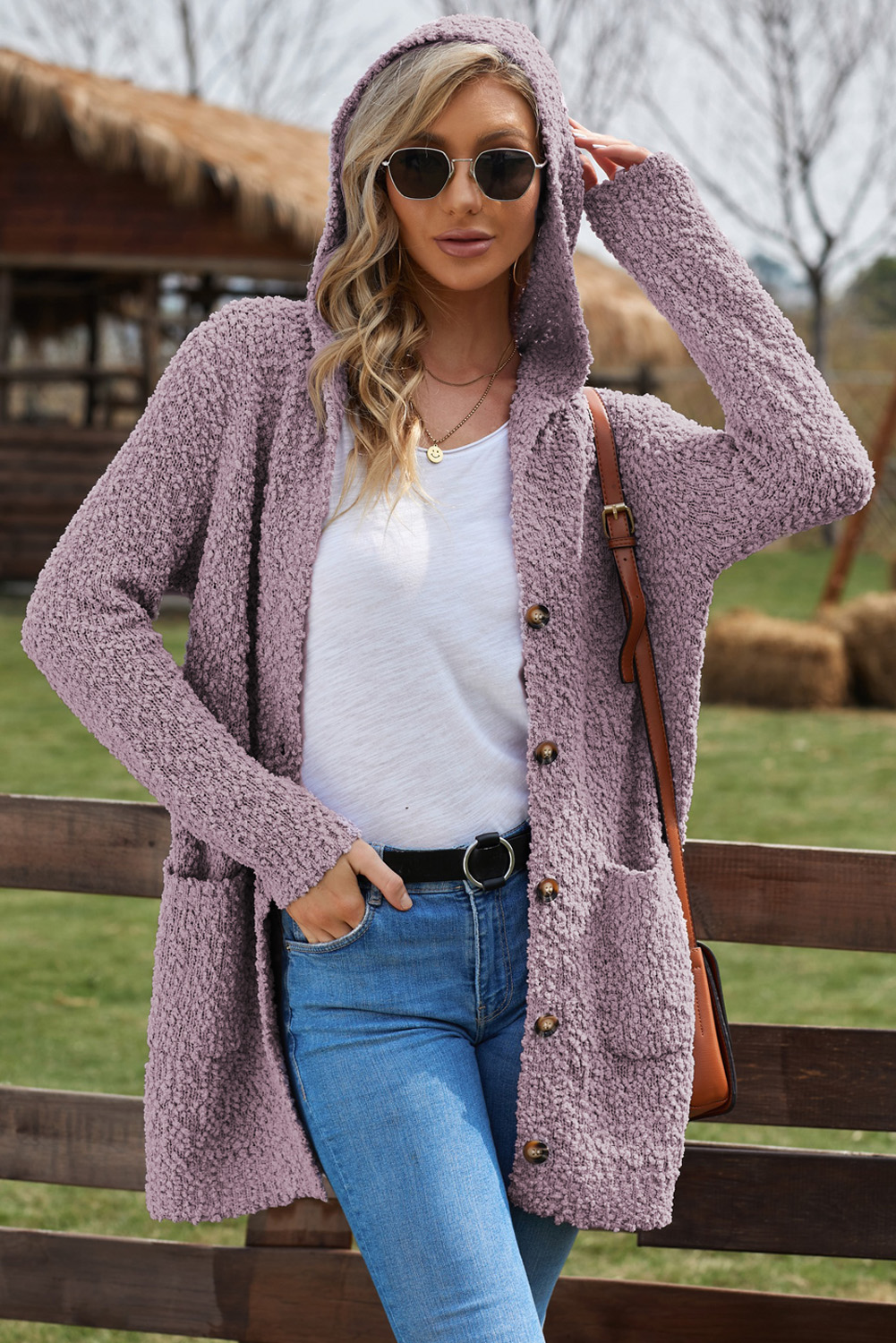 Fuzzy Popcorn Long Sleeve Knit Cardigan - Passion of Essence Boutique