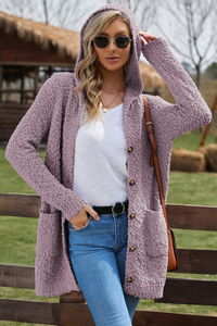 Fuzzy Popcorn Long Sleeve Knit Cardigan - Passion of Essence Boutique