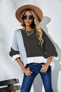 Patchwork Knitted Long Sleeve Sweaters - Passion of Essence Boutique