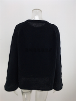 Load image into Gallery viewer, Casual Round Neck Bell Sleeve Black Sweater - Passion of Essence Boutique
