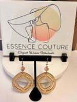 Load image into Gallery viewer, Afrocentric Women Wooden Teardrop Shaped Wood Dangle Earrings - Passion of Essence Boutique
