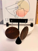 Load image into Gallery viewer, Afrocentric Women Wooden Teardrop Shaped Wood Dangle Earrings (Brown-Round) - Passion of Essence Boutique
