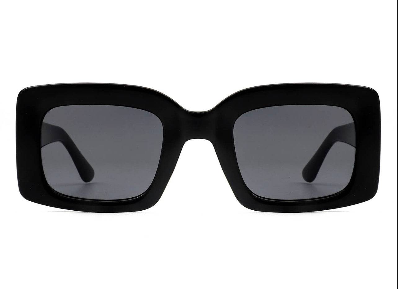 Retro Square Vintage Bold Black Fashion Sunglasses - Passion of Essence Boutique
