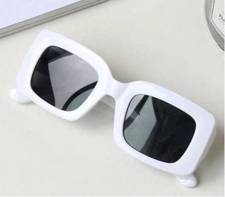 Retro Square Vintage Bold White Fashion Sunglasses - Passion of Essence Boutique