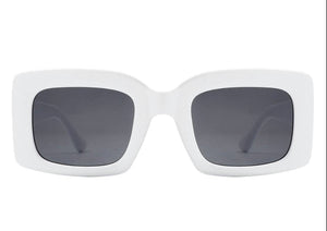 Retro Square Vintage Bold White Fashion Sunglasses - Passion of Essence Boutique