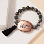 Load image into Gallery viewer, Faith Tassels Stone Beaded Stretch Bracelet - Passion of Essence Boutique
