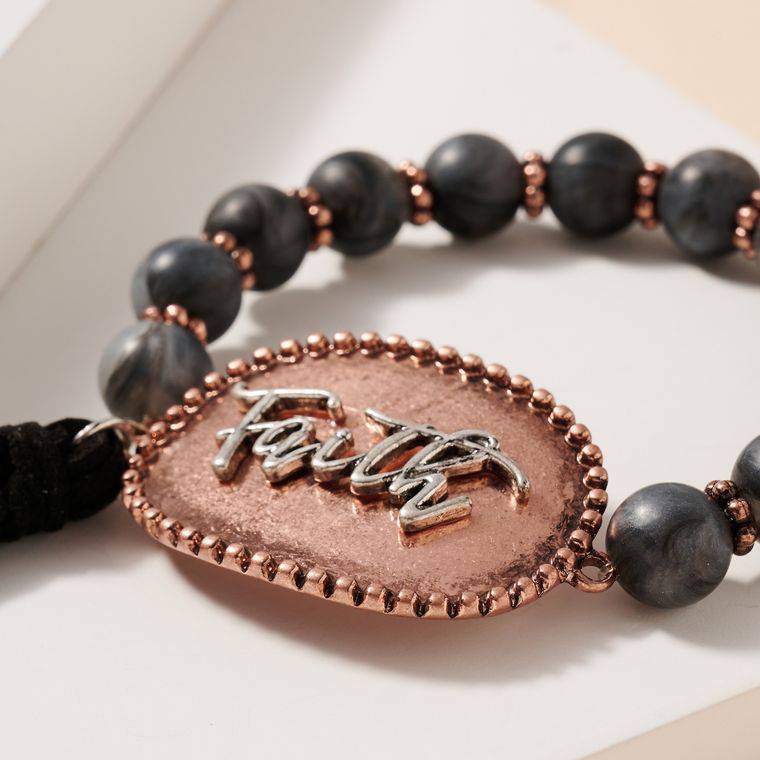 Faith Tassels Stone Beaded Stretch Bracelet - Passion of Essence Boutique