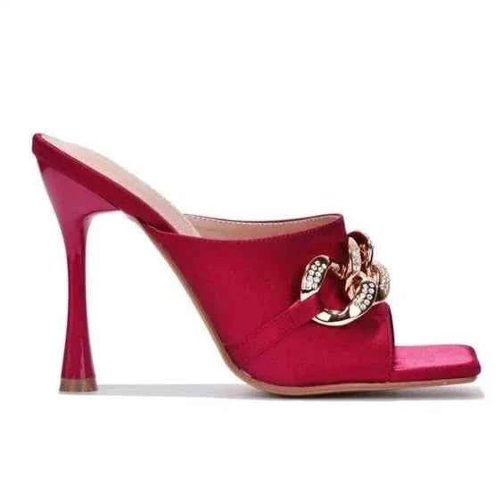 Cape Robbin Disteny Sexy Stiletto High Heels Square Open Toe Shoes Heels