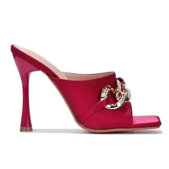 Cape Robbin Disteny Sexy Stiletto High Heels Square Open Toe Shoes Heels