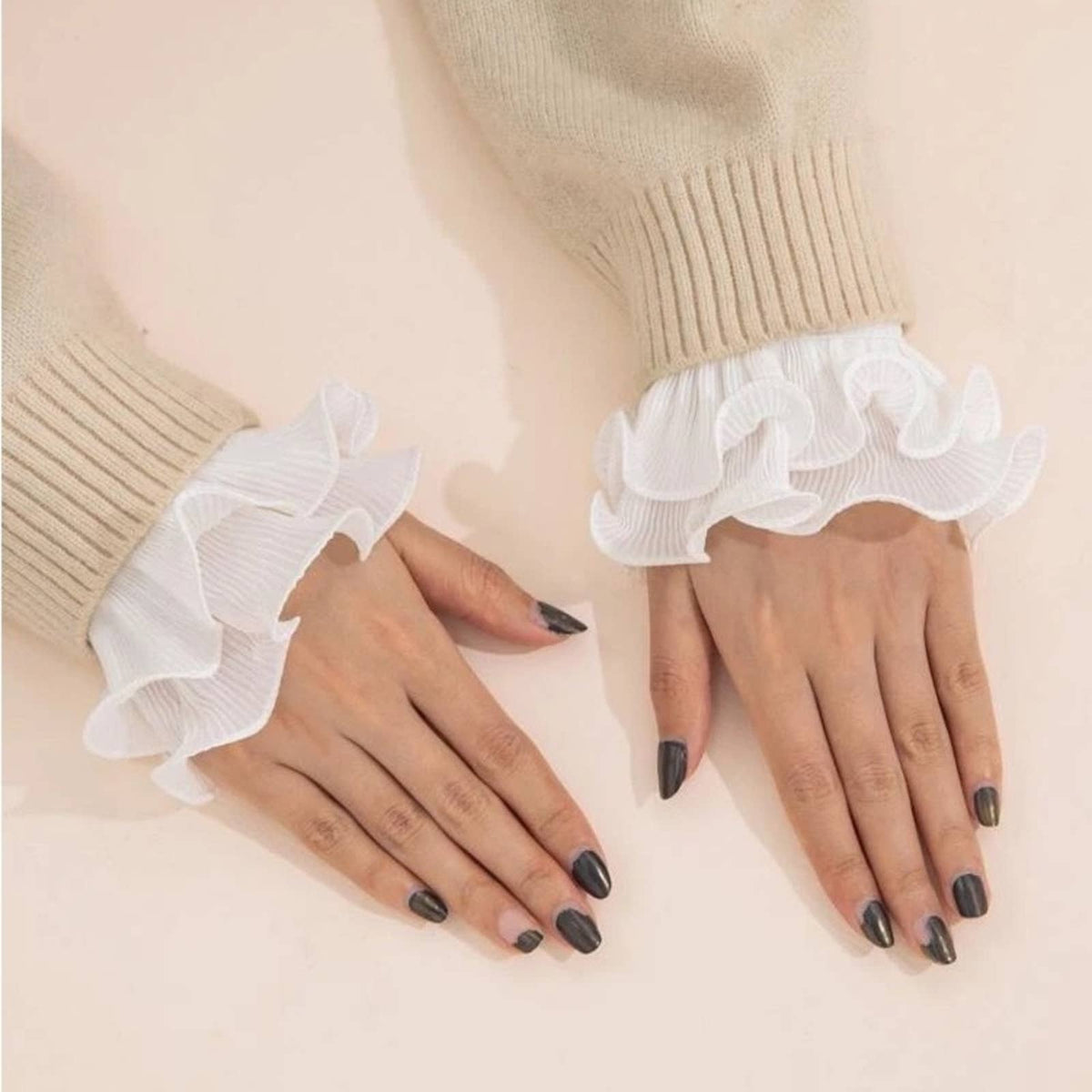 Arm Ruffle Sleves Sheer Ruffle Look Pull Up Arm Sleeves – Passion of Essence Boutique