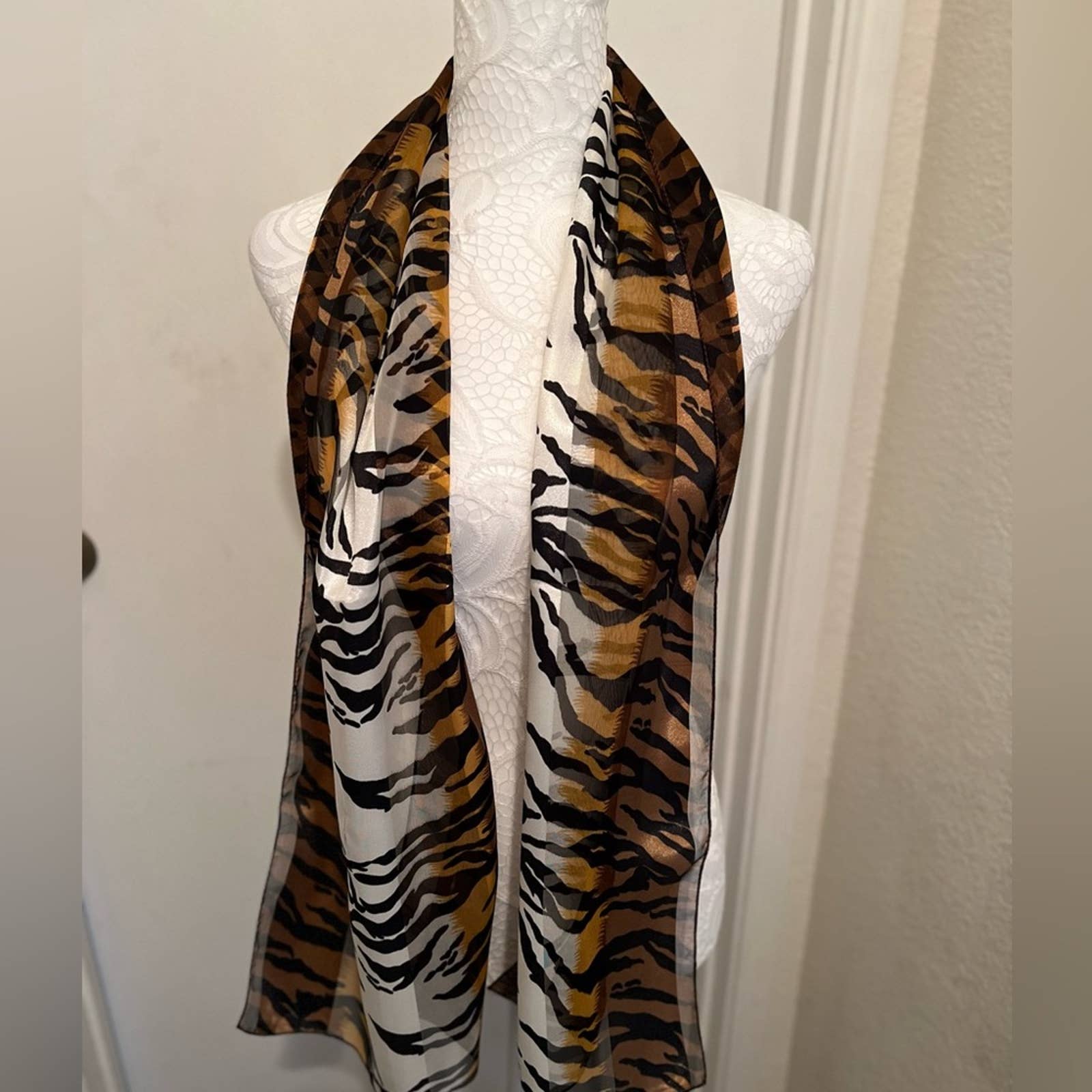 Gold Black and Brown Animal Print Scarf - Passion of Essence Boutique