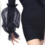 Load image into Gallery viewer, Black Tulle Detached PUFF SLEEVES - Passion of Essence Boutique
