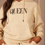 Load image into Gallery viewer, Oversized Tan Queen Hoodie Sweatshirt Custom Made by Passion of Essence - Passion of Essence Boutique
