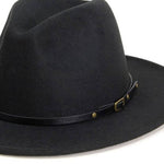 Load image into Gallery viewer, Black Belt Buckle Trim Wide Brim Felt Hat - Passion of Essence Boutique
