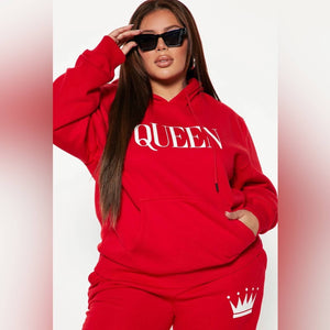 Oversized Red Queen Hoodie Custom Made by Passion of Essence - Passion of Essence Boutique