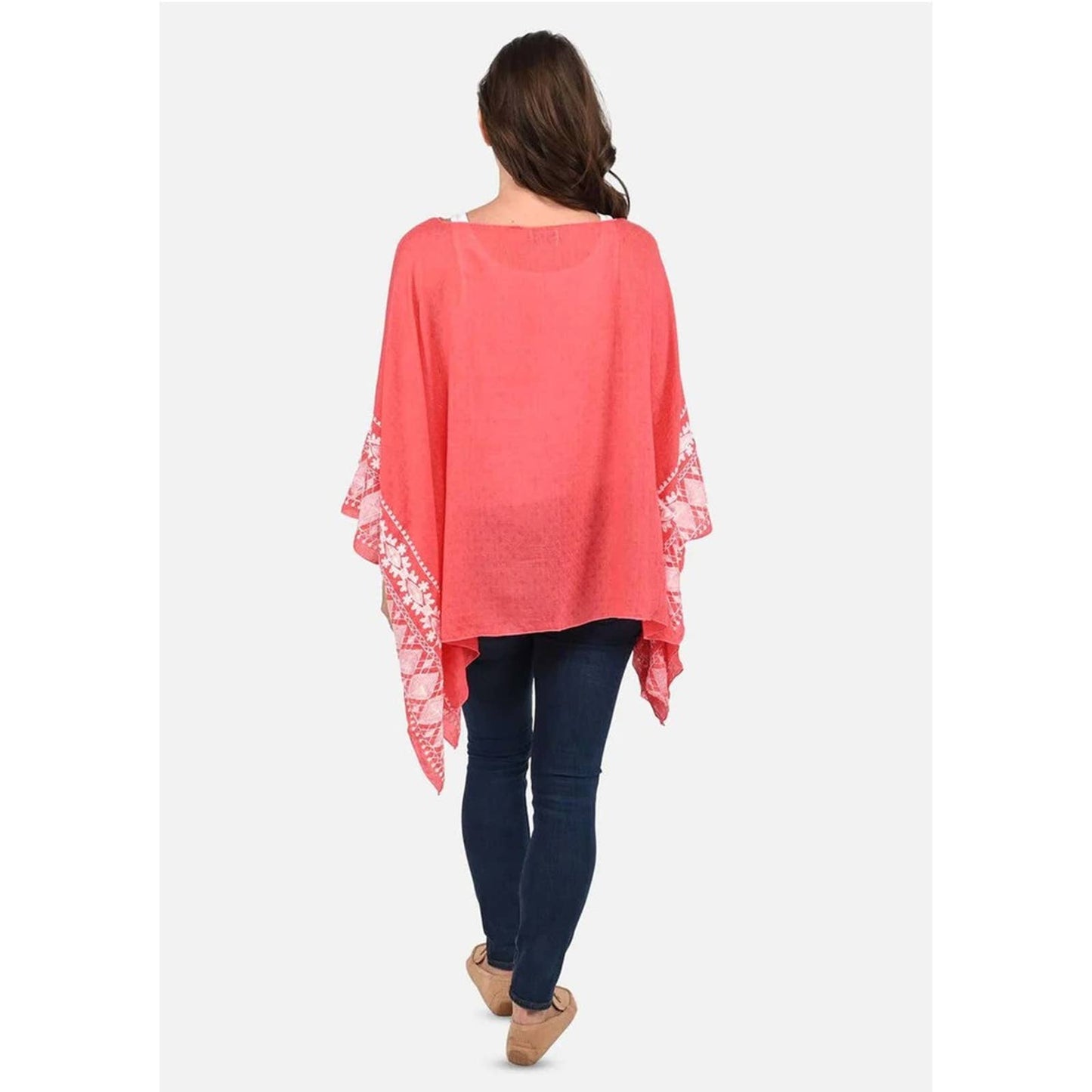 Embroidered Sleeve Boat Neck Kaftan Top - Passion of Essence Boutique