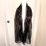 Load image into Gallery viewer, Chiffon I Love Jesus Scarves Black - Passion of Essence Boutique

