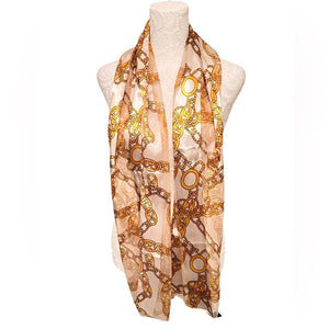 Gold and White Chain Link Scarf - Passion of Essence Boutique