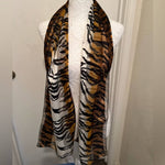 Load image into Gallery viewer, Gold Black and Brown Animal Print Scarf - Passion of Essence Boutique
